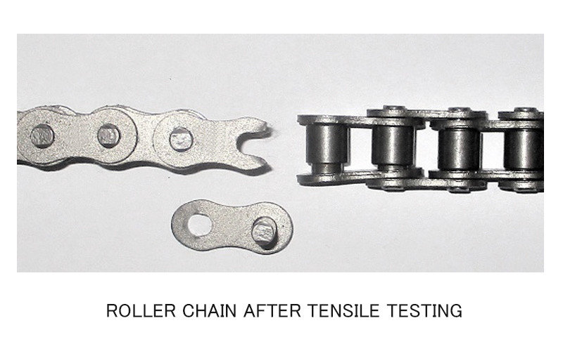 Roller chain after tensile testing